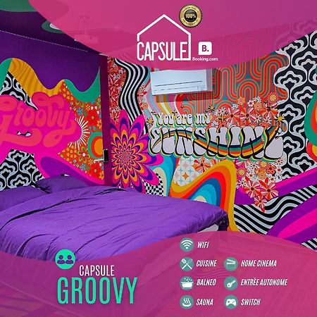 Capsule Groovy-Jacuzzi-Sauna-Billard-Netflix- Nintendo Switch & Jeux Mons Esterno foto
